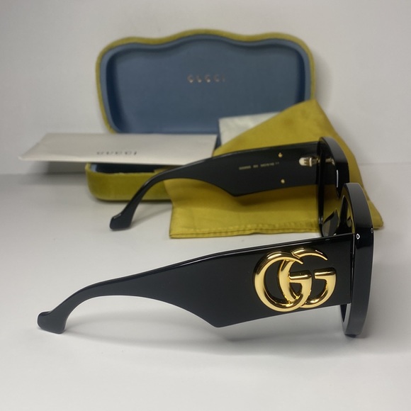 New - GUCCI GG0956S-003 54 Sunglass WOMAN ACETATE BLACK - Picture 10 of 15